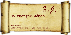 Holzberger János névjegykártya