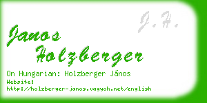 janos holzberger business card